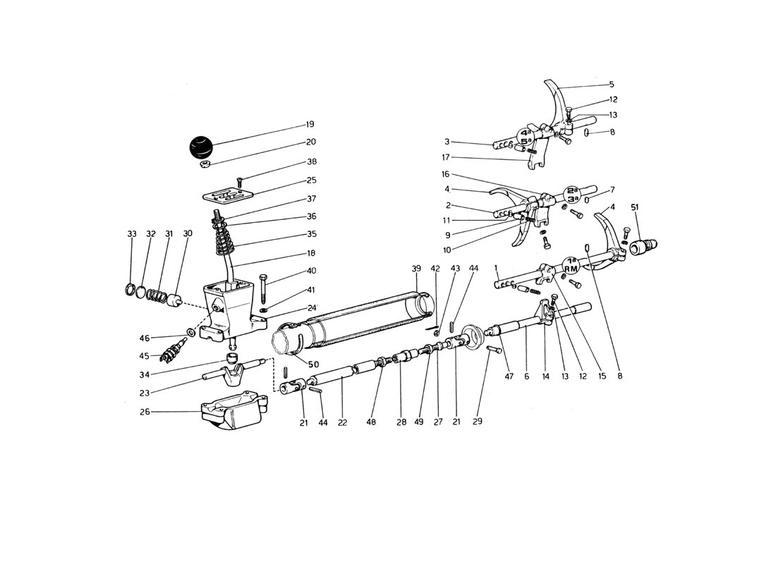GEARBOX CONTROLS (FROM CAR NO. 17543 UP TO CAR NO. 18221)